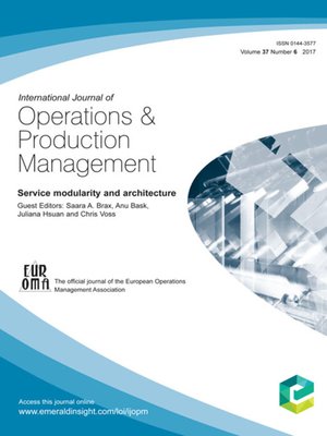 cover image of International Journal of Operations & Production Management, Volume 37, Number 6